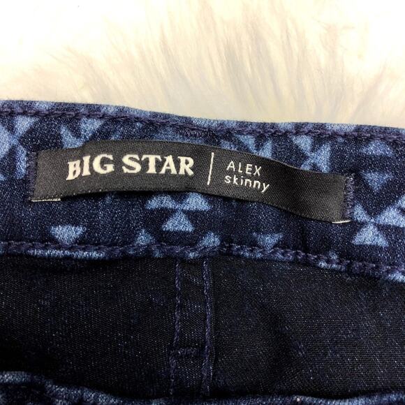 Big Star 31 NWT Womens Blue Aztec Alex Skinny Denim Jeans Jeggings - Picture 4 of 7
